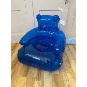 Kids blue blow up Teddy Bear chair